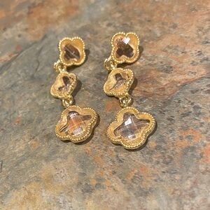 Light Pink and Gold Drop Earrings NWOT